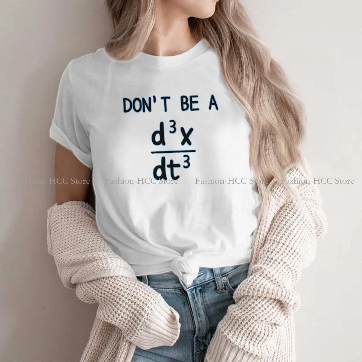 Не будь придурком, математическая футболка из полиэстера с круглым воротом, математическая оригинальная футболка, женские топы Изображение 0