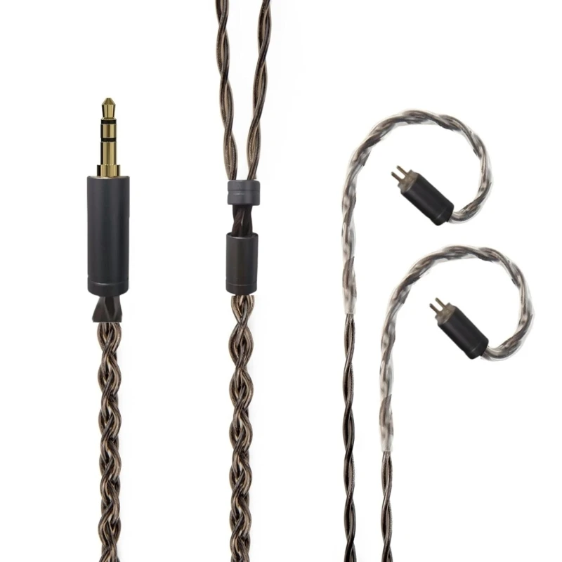Посеребренный провод 2pin 0,78 мм Кабель для наушников с улучшенными басами 3,5 мм кабель для наушников для улучшения звука Изображение 0