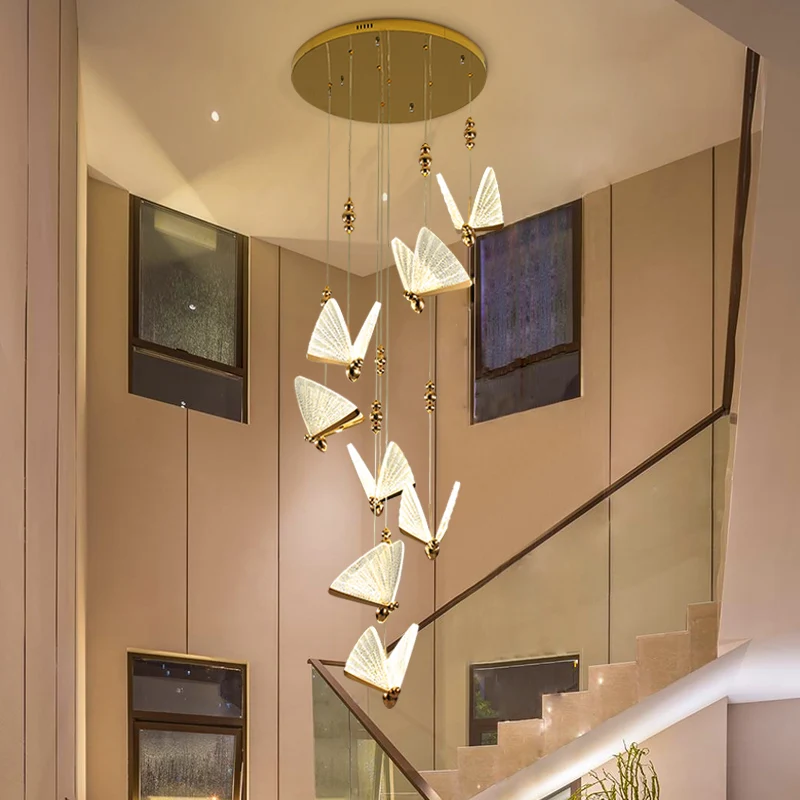 Роскошный светодиодный подвесной светильник Butterfly для кухни, столовой, кофейни, спальни, лестницы, Подвесной светильник Изображение 0