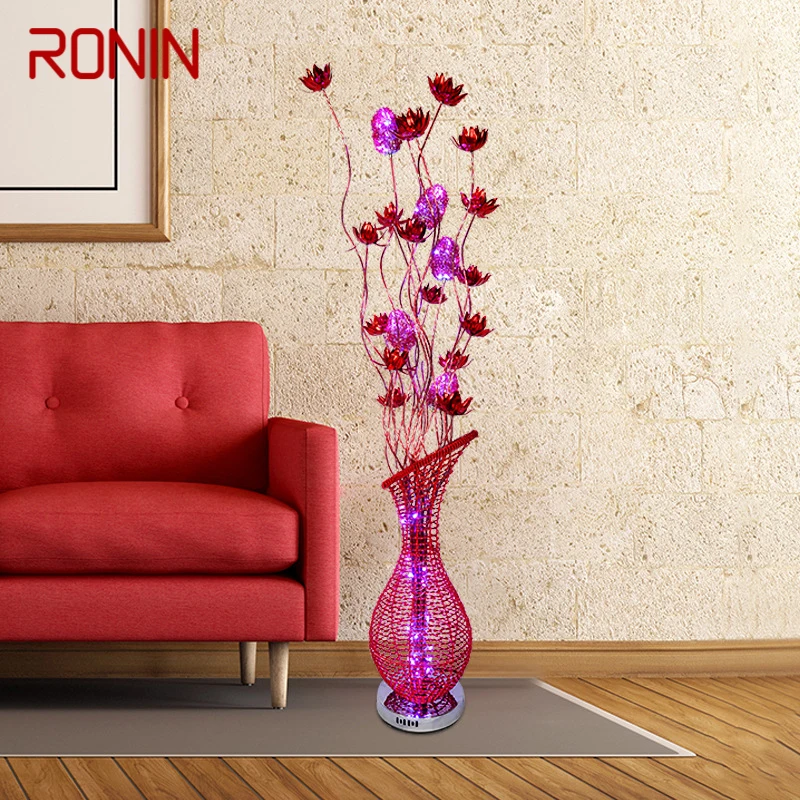 Торшер RONIN Nordic, современное искусство, Красный цветок, Диван для гостиной, Спальня, Отель, Оригинальность, Декоративный светильник Изображение 0