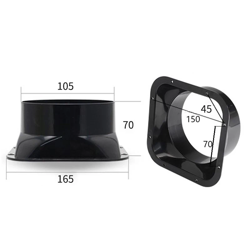 Вентиляционные отверстия, соединитель воздуховода, ванная комната, АБС-пластик черного цвета для обратного клапана шланга диаметром 100-300 мм, легкая ветрозащита, 1 шт. Изображение 1