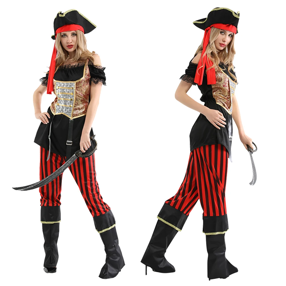 Костюмы для косплея пиратов на Хэллоуин для взрослых без оружия, Карибское Рождественское карнавальное вечернее платье Изображение 1