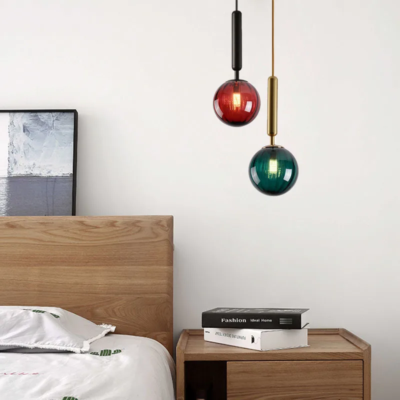 Роскошная люстра Nordic Light, Современная креативная железная художественная стеклянная лампа, Прикроватная тумбочка для спальни, Ресторанные лампы, Барные светильники в отеле. Изображение 1