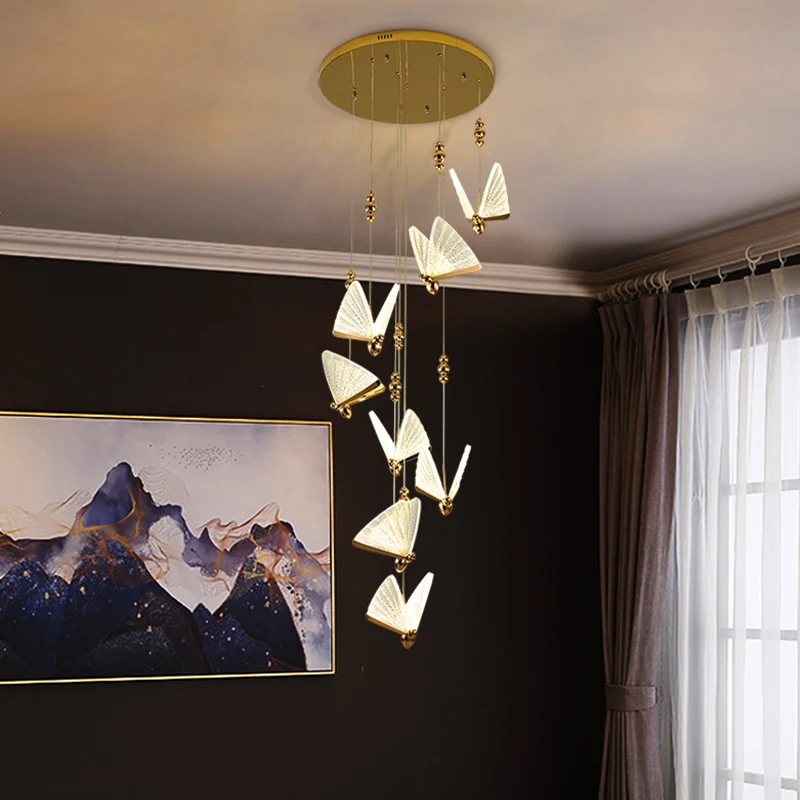 Роскошный светодиодный подвесной светильник Butterfly для кухни, столовой, кофейни, спальни, лестницы, Подвесной светильник Изображение 1