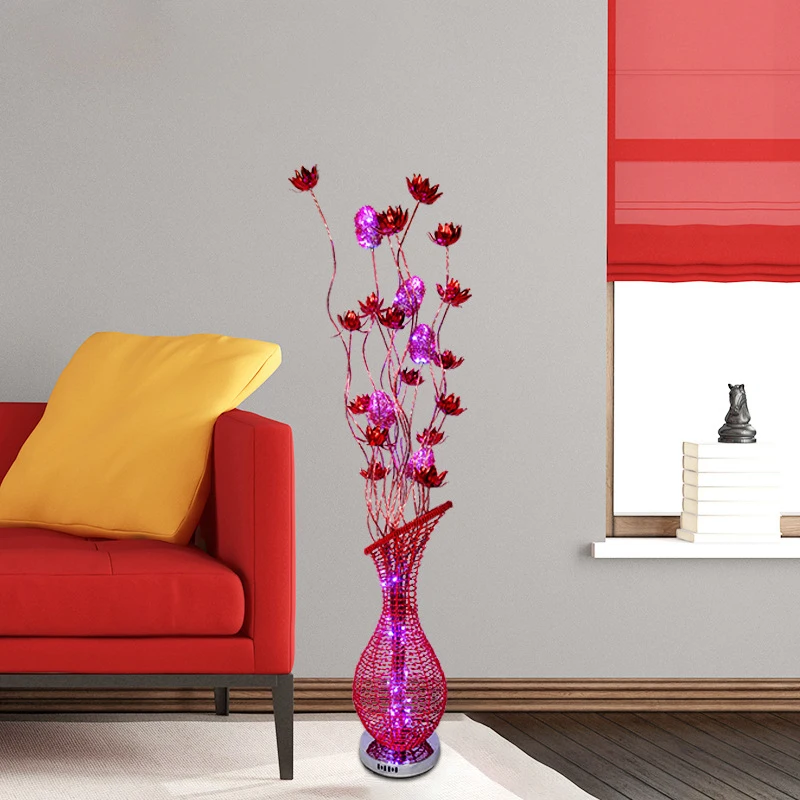 Торшер RONIN Nordic, современное искусство, Красный цветок, Диван для гостиной, Спальня, Отель, Оригинальность, Декоративный светильник Изображение 1