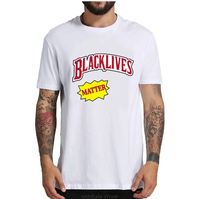Черные футболки С историей Летняя Модная Хлопчатобумажная футболка Black Lives Matter Name Tribute T Shirt Изображение 1