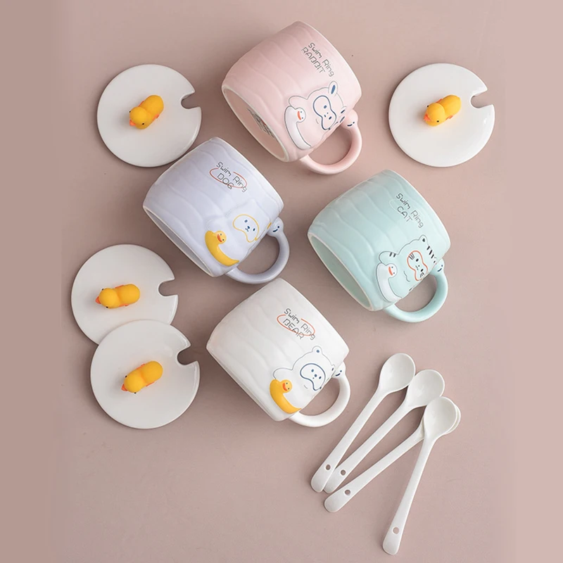 Креативная керамическая кружка little yellow duck, домашняя чашка для воды, студенческая пара, чайная чашка, прекрасная кружка, кофейные кружки Изображение 2