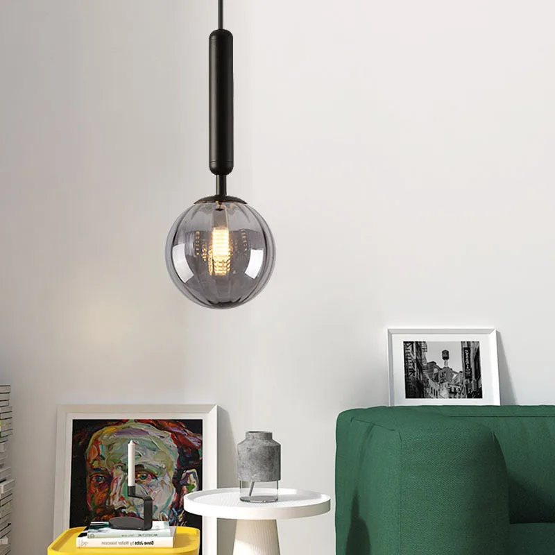 Роскошная люстра Nordic Light, Современная креативная железная художественная стеклянная лампа, Прикроватная тумбочка для спальни, Ресторанные лампы, Барные светильники в отеле. Изображение 2