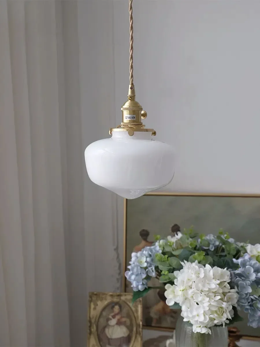 Скандинавский минималистичный светодиодный подвесной светильник со стеклянным абажуром, Современный декор для спальни, Подвесные светильники для кухни, подвесной светильник для бара Изображение 2