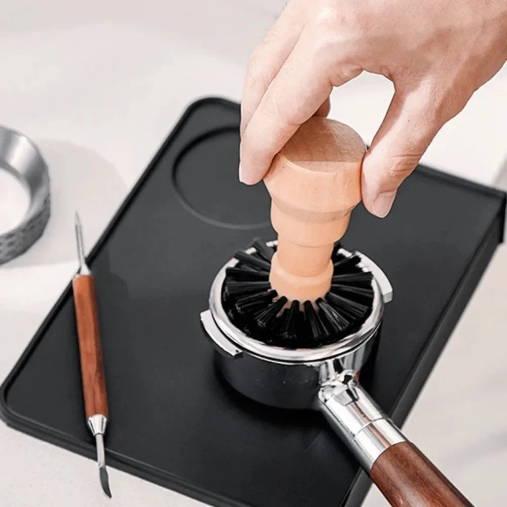 Щетка для чистки портафильтра Диаметром 51/54/58 мм, инструмент для вскрытия кофе Barista Espresso, щетка для чистки кофе с деревянной ручкой, аксессуары Изображение 2