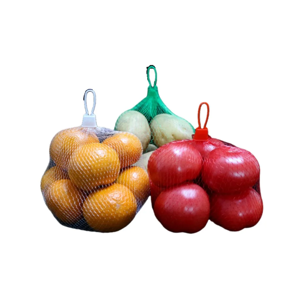 100 Шт Нейлоновый утолщенный сетчатый карман с пластиковыми пряжками, масштабируемые сетчатые пакеты, многоразовые сетчатые пакеты для фруктов и овощей, кухонные пакеты Изображение 3