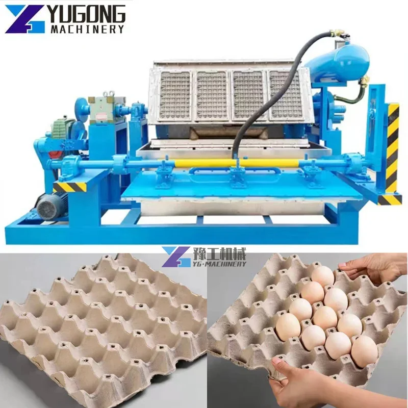 Машина для переработки макулатуры / автоматическая линия по производству лотков для яиц из бумажной массы / небольшая машина для изготовления лотков для яиц Изображение 3