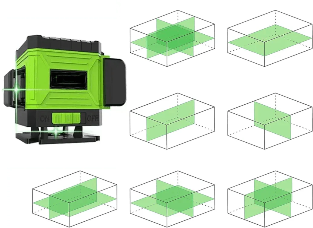 Профессиональный лазерный уровень, уровень зеленого луча, лазерный инструмент для укладки плитки на полу, 8 или 12 линий Изображение 3