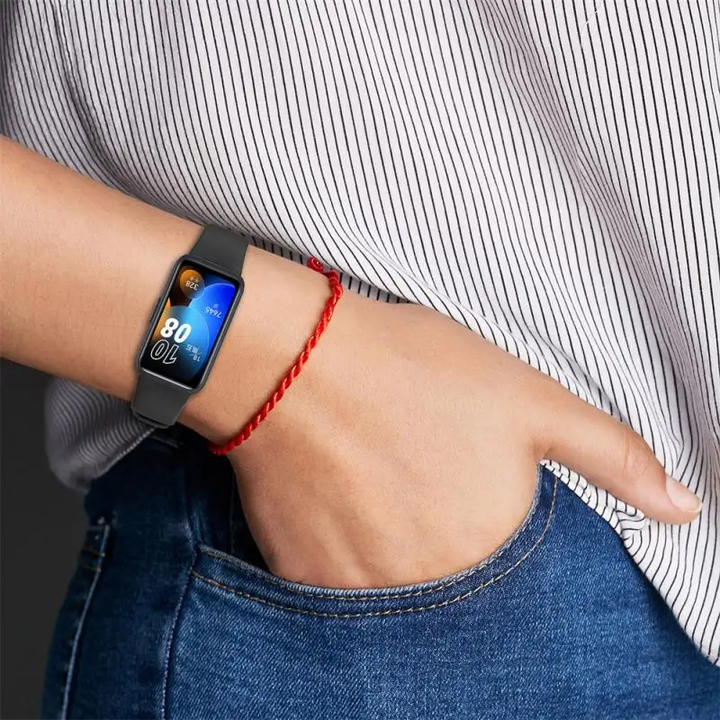 Ремешок для часов, силиконовый браслет, браслет для замены Band8, браслет для умных часов, Носимые устройства, умные аксессуары Изображение 3