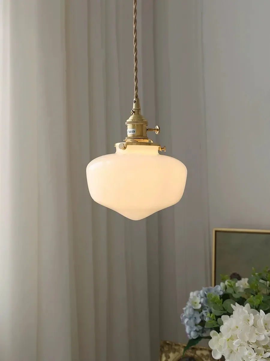 Скандинавский минималистичный светодиодный подвесной светильник со стеклянным абажуром, Современный декор для спальни, Подвесные светильники для кухни, подвесной светильник для бара Изображение 3