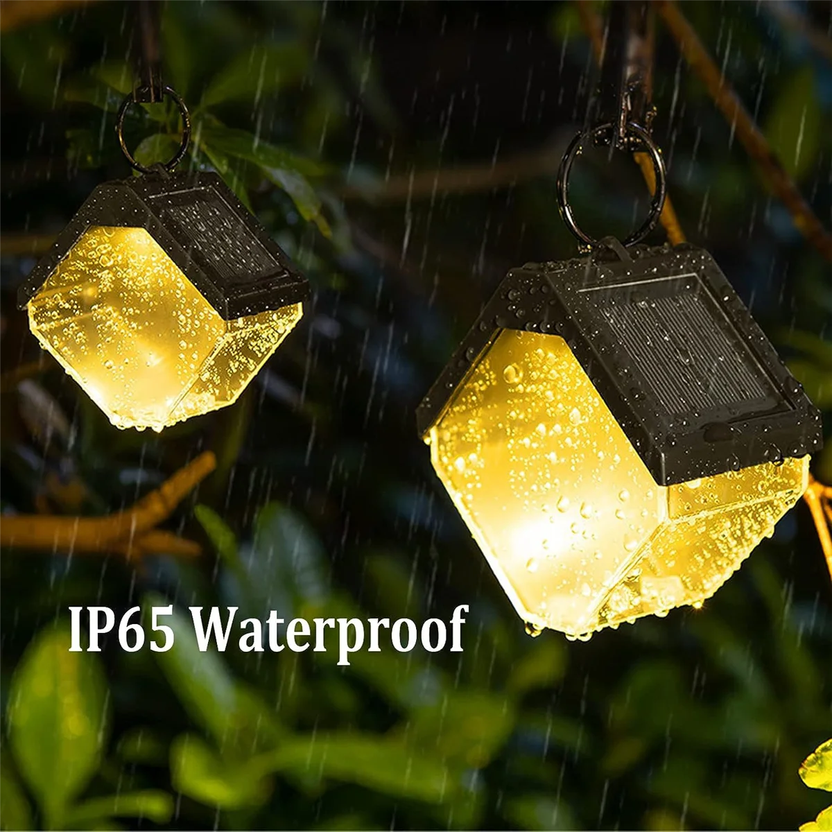 4ШТ Подвесных солнечных фонарей Ice Brick, меняющие цвет солнечные фонари для садового забора IP65 водонепроницаемые, фонари для садового забора Изображение 4
