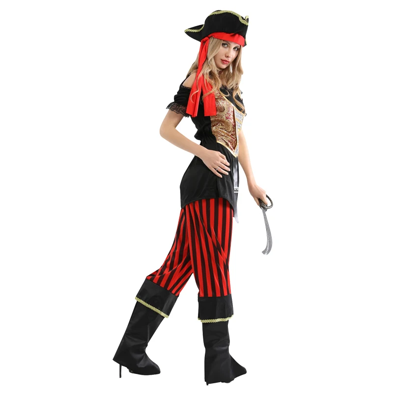 Костюмы для косплея пиратов на Хэллоуин для взрослых без оружия, Карибское Рождественское карнавальное вечернее платье Изображение 4
