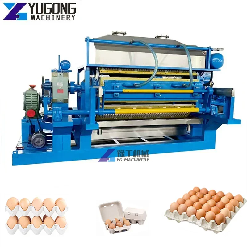 Машина для переработки макулатуры / автоматическая линия по производству лотков для яиц из бумажной массы / небольшая машина для изготовления лотков для яиц Изображение 4