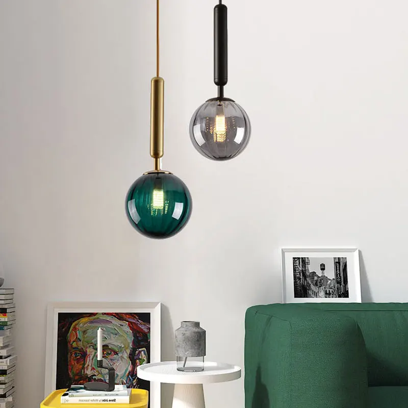 Роскошная люстра Nordic Light, Современная креативная железная художественная стеклянная лампа, Прикроватная тумбочка для спальни, Ресторанные лампы, Барные светильники в отеле. Изображение 4