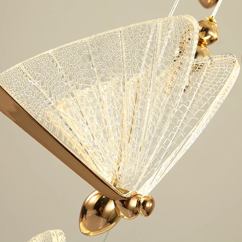 Роскошный светодиодный подвесной светильник Butterfly для кухни, столовой, кофейни, спальни, лестницы, Подвесной светильник Изображение 4