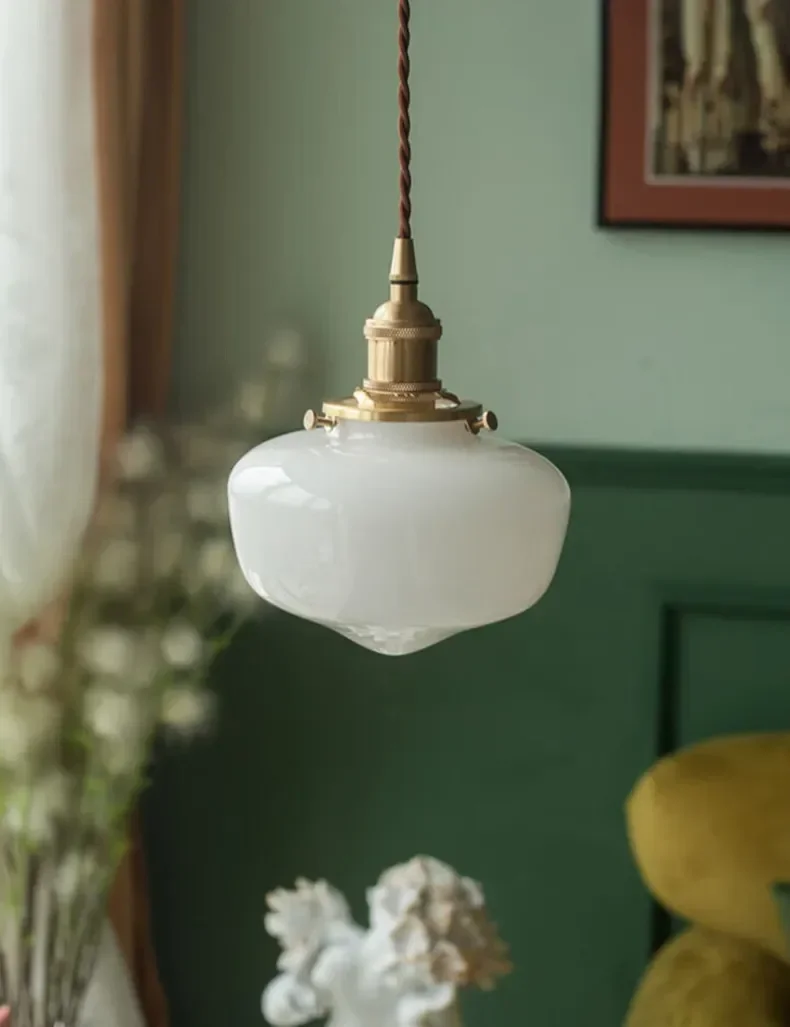 Скандинавский минималистичный светодиодный подвесной светильник со стеклянным абажуром, Современный декор для спальни, Подвесные светильники для кухни, подвесной светильник для бара Изображение 4