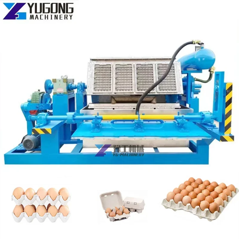 Машина для переработки макулатуры / автоматическая линия по производству лотков для яиц из бумажной массы / небольшая машина для изготовления лотков для яиц Изображение 5
