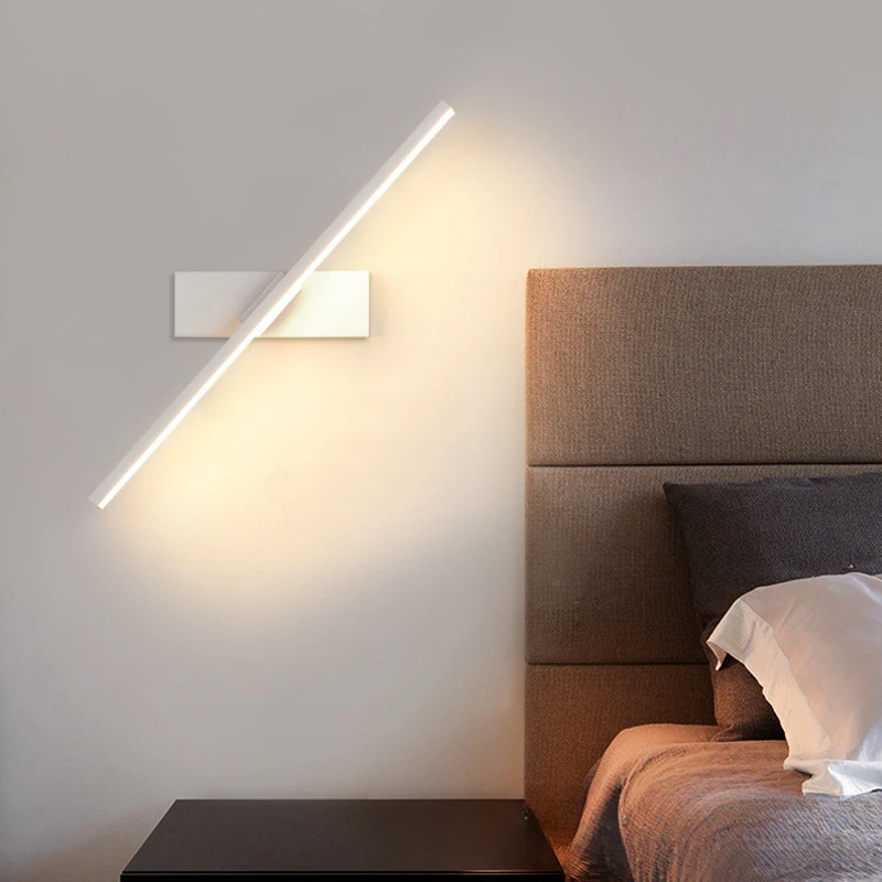 Прикроватный настенный светильник для спальни с возможностью поворота на 330 ° и регулируемым углом наклона Внутренний светодиодный настенный светильник Простой светильник Лампы для чтения в ванной комнате Изображение 5