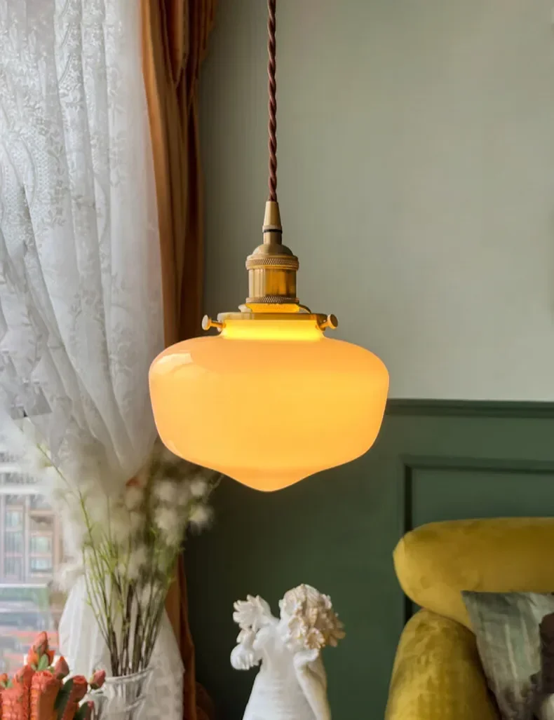 Скандинавский минималистичный светодиодный подвесной светильник со стеклянным абажуром, Современный декор для спальни, Подвесные светильники для кухни, подвесной светильник для бара Изображение 5